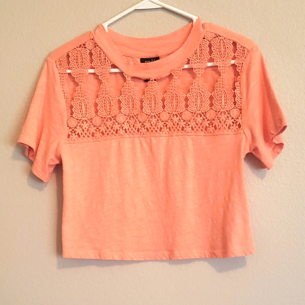3/$21 - Peach Crop Top